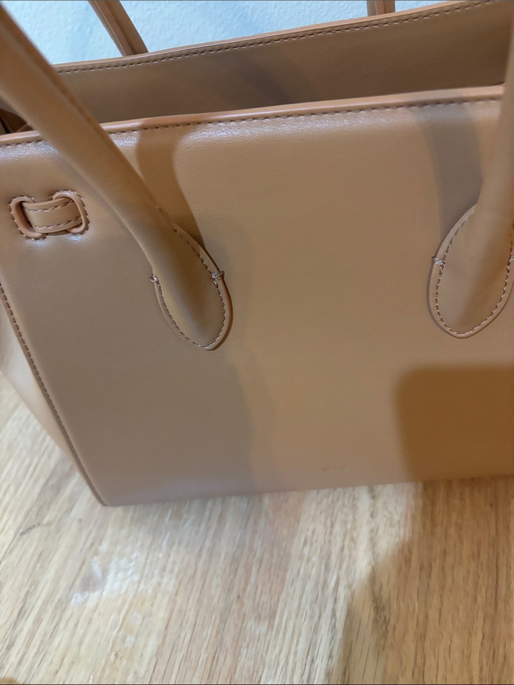 Structured Tote Bag in Light Beige